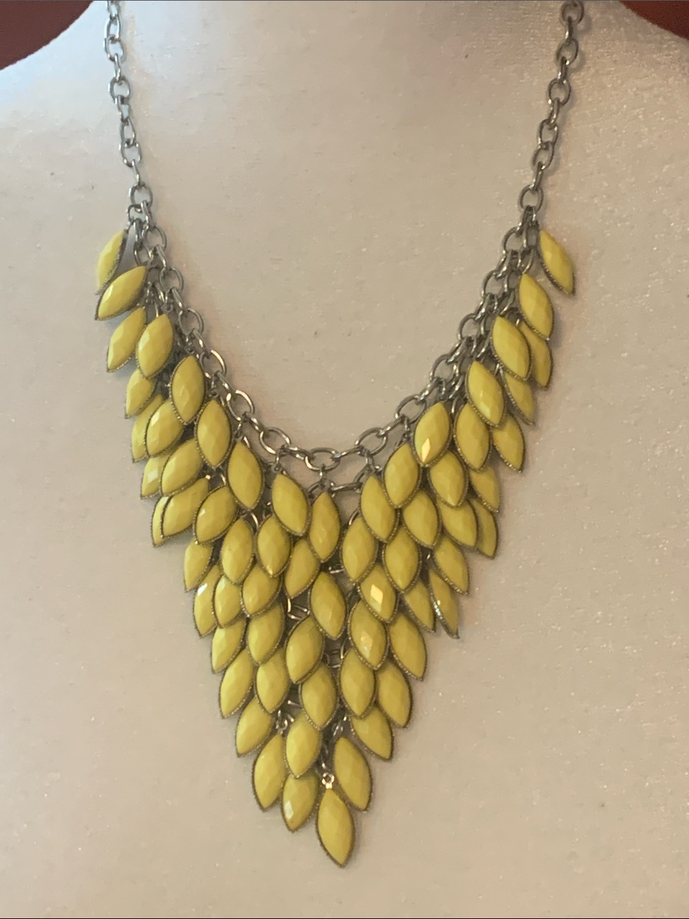 Yellow Statement Bib Necklace - Women Jewelry chainmail